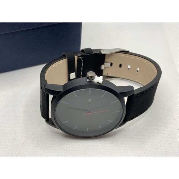 South Lane SS20-dr1-4332 Black Leather Analog Dial Quartz Genuine Watch YR29 - Picture 6 of 11